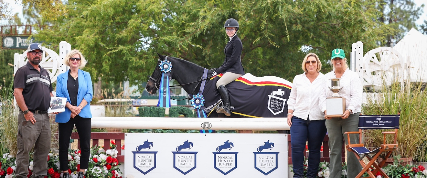 Karlie Klein accepting the award for wining the NorCal Pony Medal